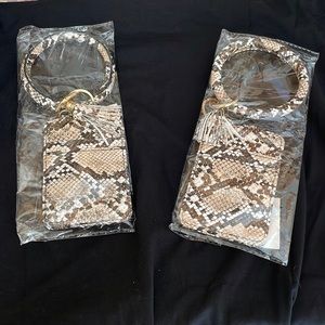 NWT - Snake skin print Key Ring Wallet combo